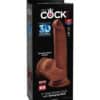 King Cock Plus 8" Triple Density Cock W-swinging Balls - Brown