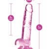 Blush Naturally Yours 7" Crystalline Dildo - Rose - Image 4