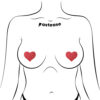 Pastease Premium Petites Glitter Heart - Red O-s Pack Of 2 Pair - Image 2