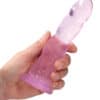 Shots Realrock Crystal Clear Non Realistic 7" Dildo  - Pink - Image 2