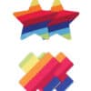 Pretty Pasties Pride Cross & Star Rainbow - 2 Pair - Image 2