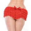 Ruffle Shorts W-back Bow Detai Red O-s - Image 2