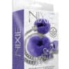 Nixie Metal Butt Plug W-inlaid Jewel & Fur Cuff Set - Purple Metallic