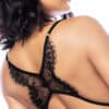 Night Butterfly Bodysuit w-Hook and Eye Crotch Closure - Black S-M - Image 5