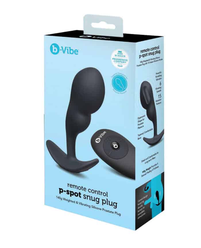 B-Vibe Remote Control P-Spot Snug Plug - Black