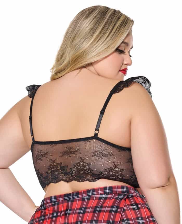 Scallop Stretch Lace Soft Cup Bralette - Black QN - Image 2