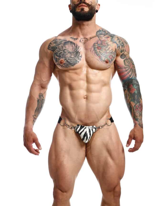 Dngeon Snap Jockstrap - Black-White Zebra O-S