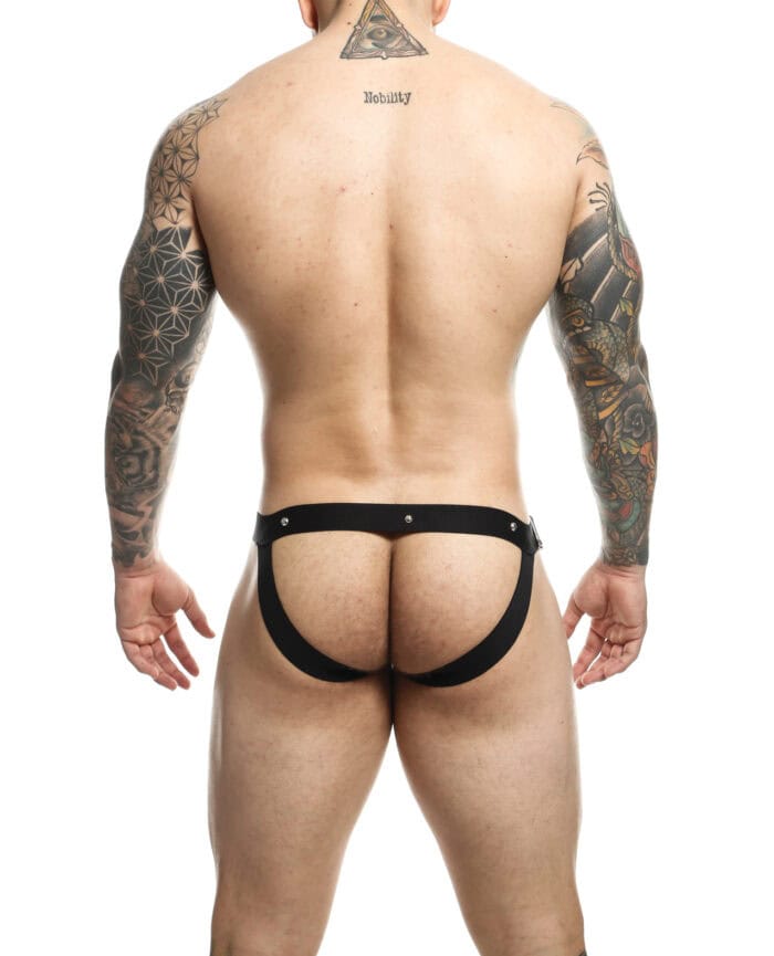 Dngeon Snap Jockstrap - Black-White Zebra O-S - Image 4