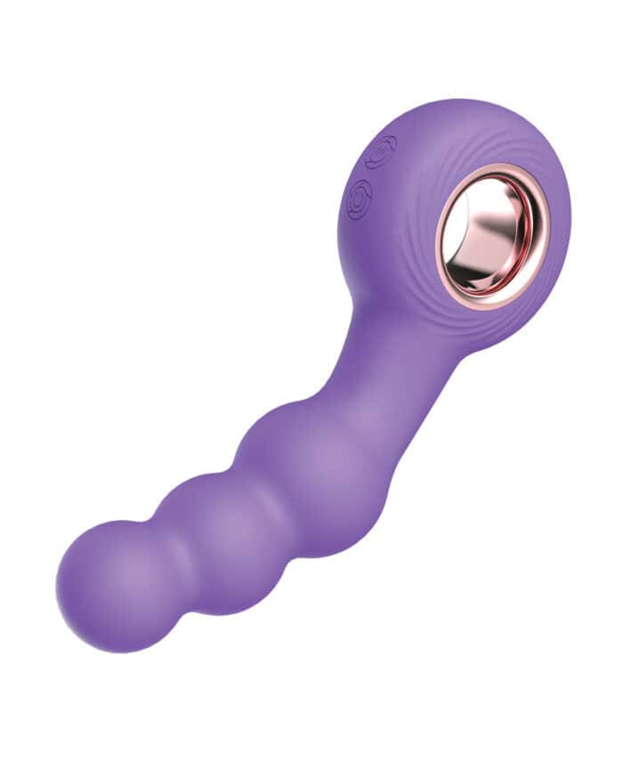 Luv Inc. Beaded Ring Vibrator - Purple - Image 3