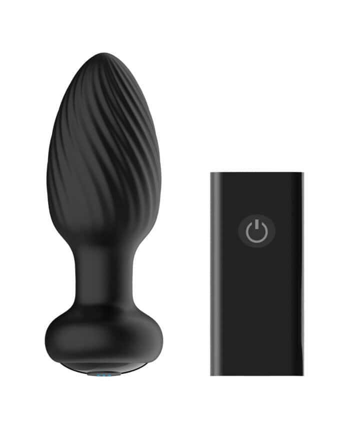 Nexus Tornado Rotating & Vibrating Medium Butt Plug w-Remote - Black - Image 2