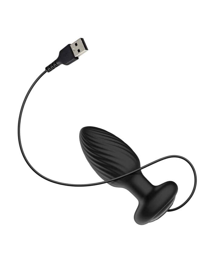 Nexus Tornado Rotating & Vibrating Medium Butt Plug w-Remote - Black - Image 4