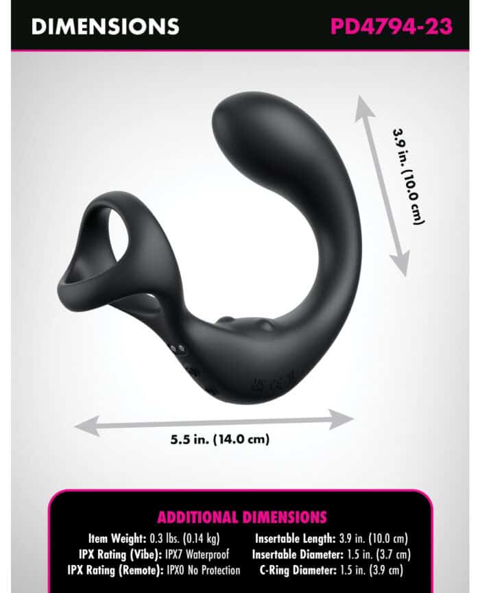 Anal Fantasy Elite Ass-Gasm Taint-Alizer P-Spot Vibrator - Black - Image 3