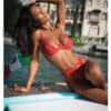 Baroque Heart Embroidered Lace 2 pc Set - Red XL - Image 3