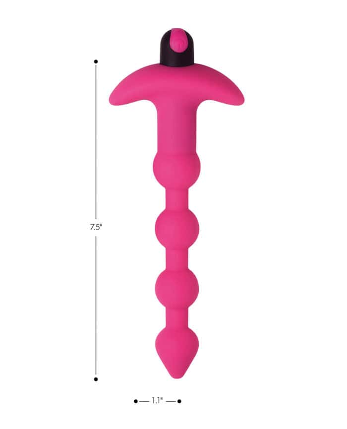 Bang! 28X Vibrating Silicone Anal Beads w-Remote Control - Pink - Image 2