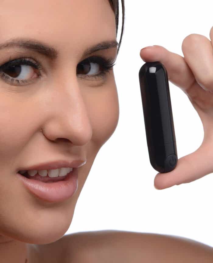 Bang! 10X Rechargeable Vibrating Metallic Bullet - Black - Image 2