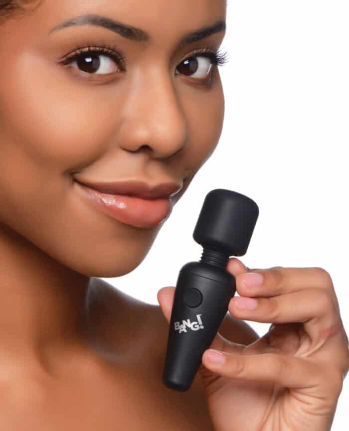 Bang! 10X Vibrating Mini Silicone Wand - Black - Image 4