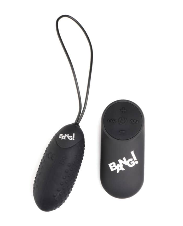 Bang! 28X Nubbed Silicone Egg w-Remote Control - Black