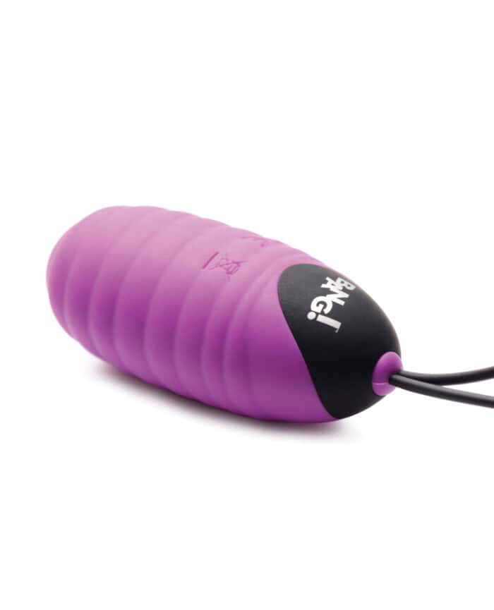 Bang! 28X Ribbed Silicone Egg w-Remote Control - Purple - Image 3