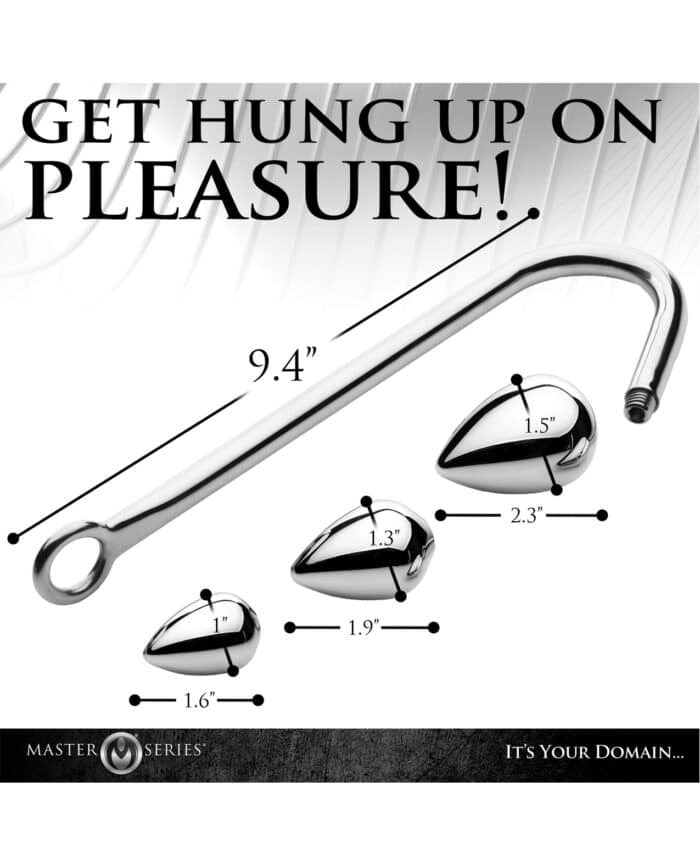 Master Series Anal Hook Trainer w-3 Plugs - Silver - Image 4