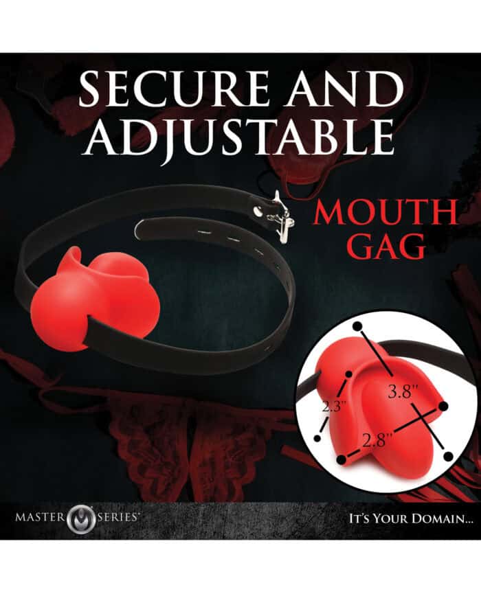 Master Series Gag Order Extreme Silicone Ball Gag - Red-Black - Image 3