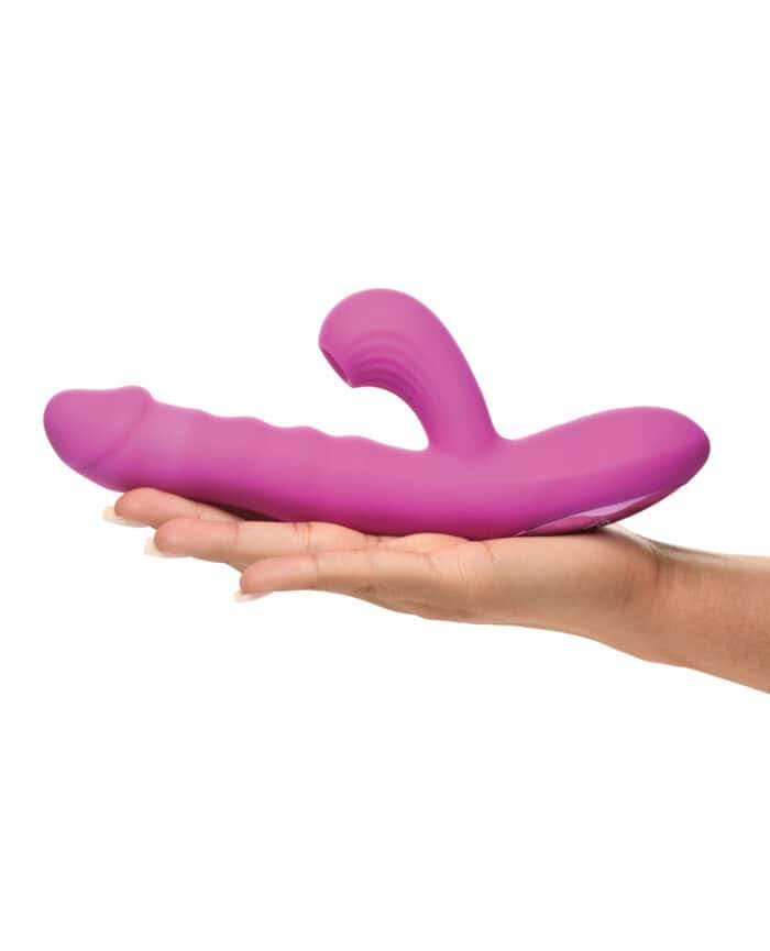 Bang! Thrusting & Sucking Rabbit Vibrator - Purple - Image 2