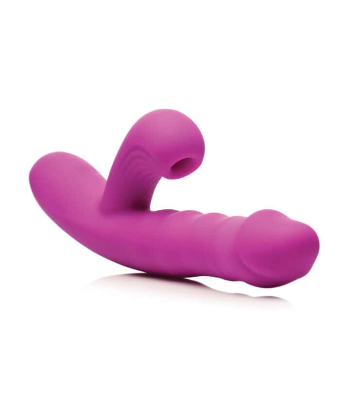 Bang! Thrusting & Sucking Rabbit Vibrator - Purple - Image 3