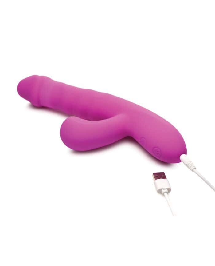 Bang! Thrusting & Sucking Rabbit Vibrator - Purple - Image 4