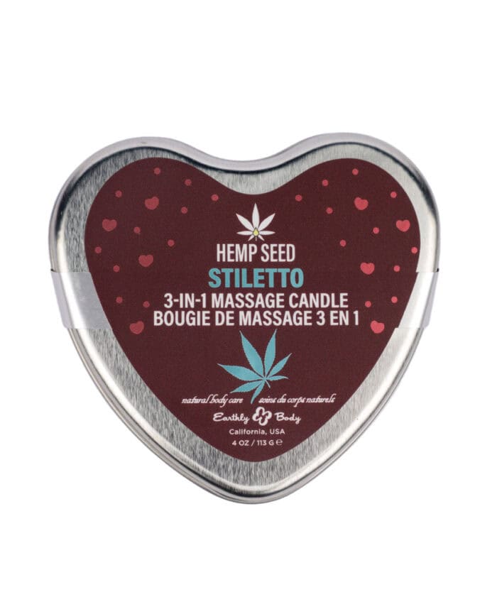 Earthly Body 2025 Valentines 3 in 1 Massage Heart Candle - 4.7 oz Stiletto