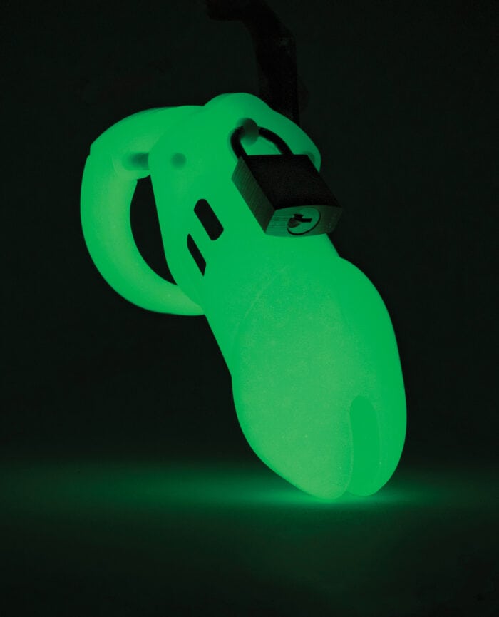 CB-6000 3 1-4" Cock Cage & Lock Set - Glow in the Dark - Image 2