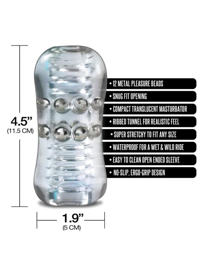 MSTR B8 Head Banger Beaded Clear-View Stroker - Clear - Image 2