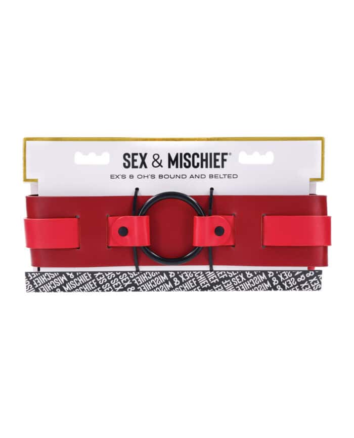 Sex & Mischief Ex's & Oh's Bound & Belted - Red-Black