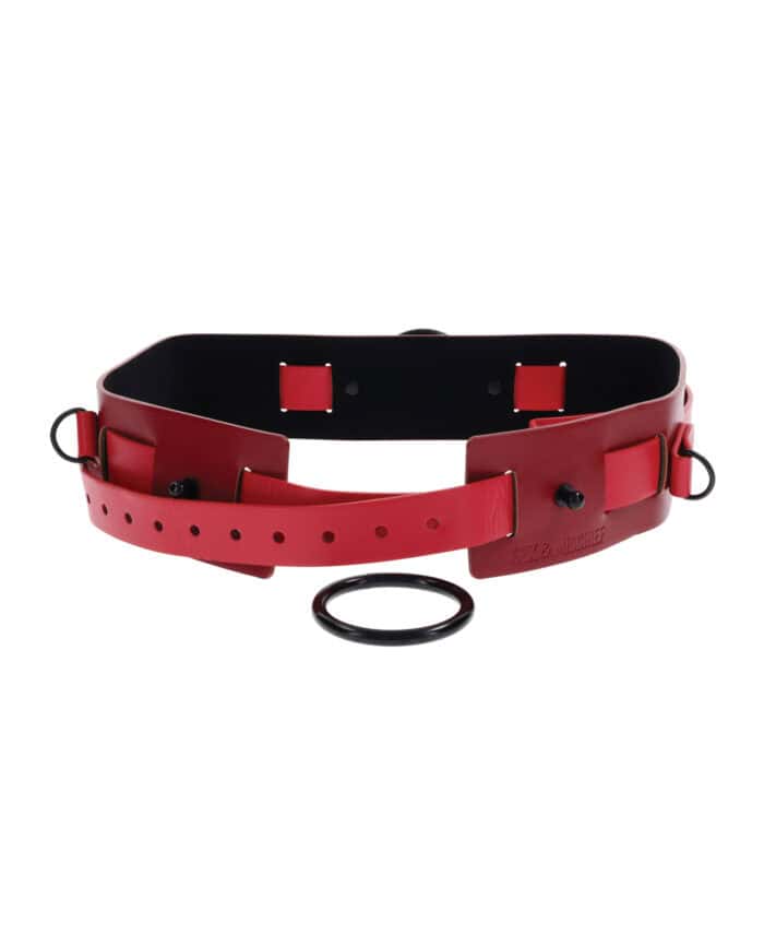 Sex & Mischief Ex's & Oh's Bound & Belted - Red-Black - Image 2