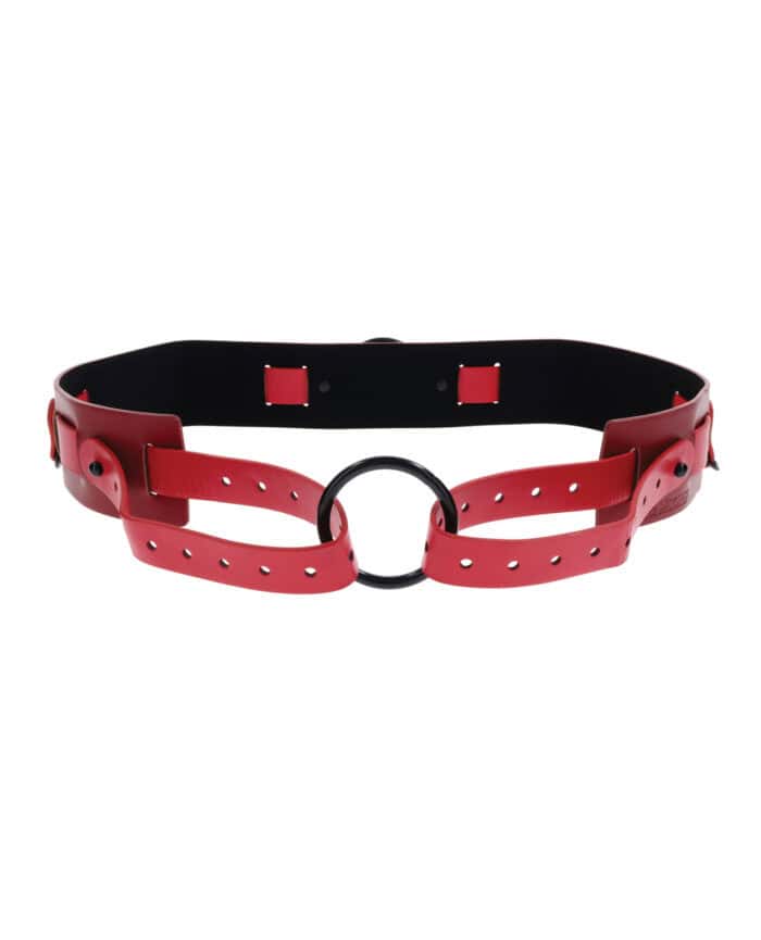 Sex & Mischief Ex's & Oh's Bound & Belted - Red-Black - Image 3