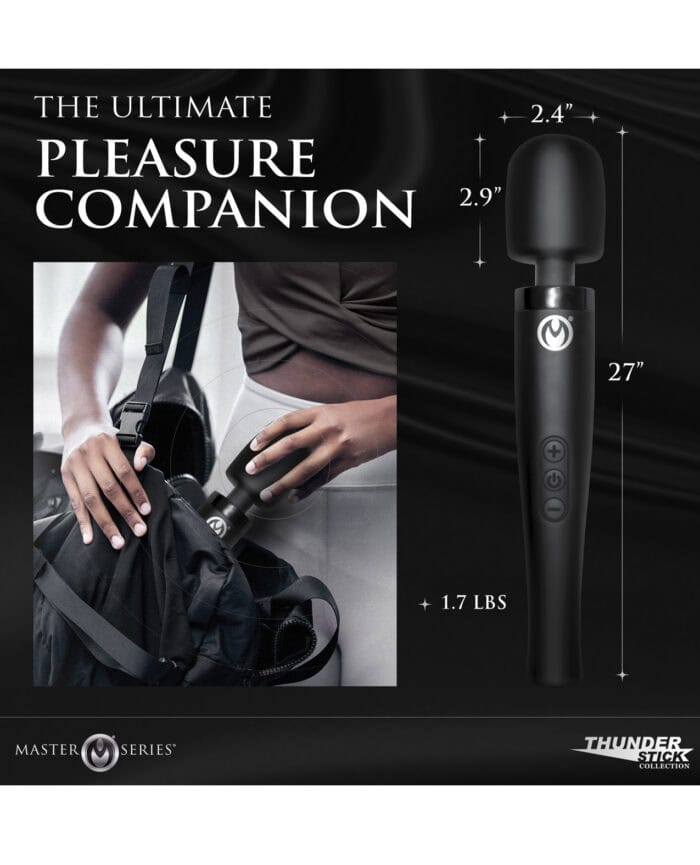 Master Series Thunderstick Pro Wand Massager - Black - Image 5