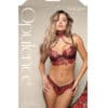 Opulence Embroidered Underwire Bralette & Crotchless Panty w-Pearl Details 2 pc Set - Red M-L - Image 3