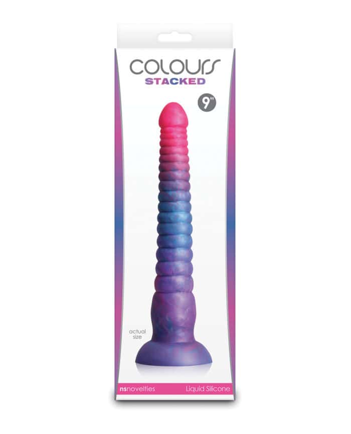 Colours Stacked 9" Dildo - Pink-Blue