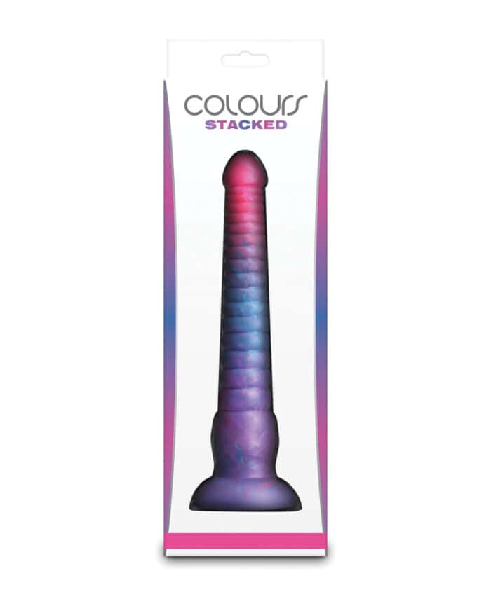 Colours Stacked 9" Dildo - Pink-Blue - Image 2