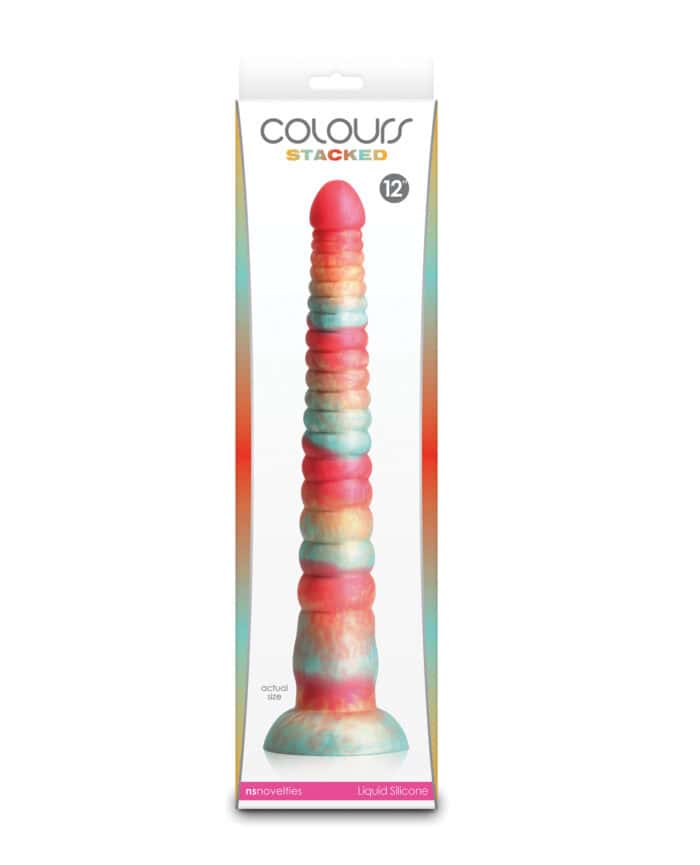 Colours Stacked 12" Dildo - Red-Gold