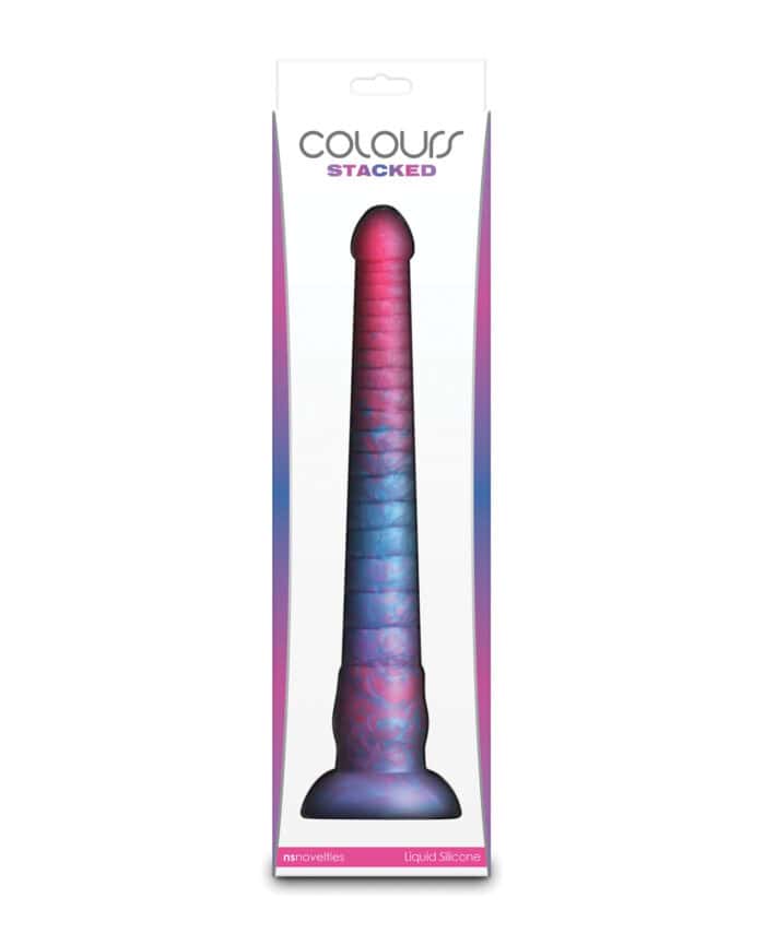 Colours Stacked 12" Dildo - Pink-Blue - Image 3