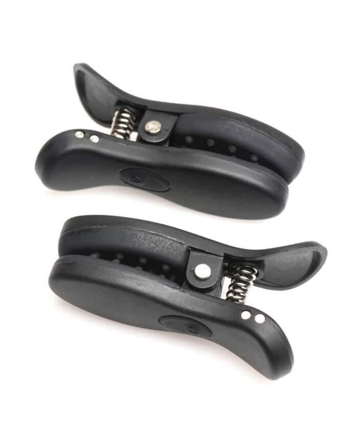 Master Series Dark Grip Vibrating Nipple Clamps - Black - Image 2