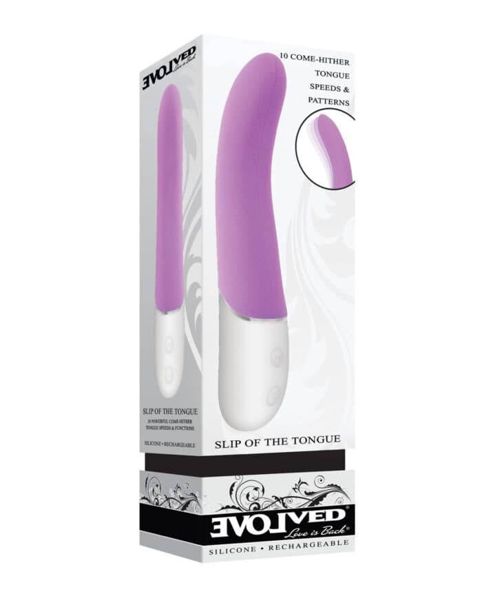 Evolved Slip of the Tongue G-Spot Vibrator - Purple-White