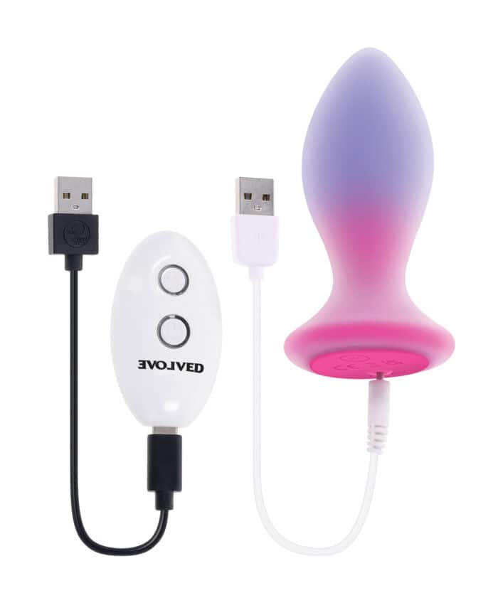 Evolved Paradise Plug Butt Plug w-Remote Control - Pink-Purple - Image 2