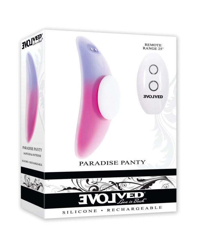 Evolved Paradise Panty Curved Panty Vibe w-Remote Control - Pink-Purple