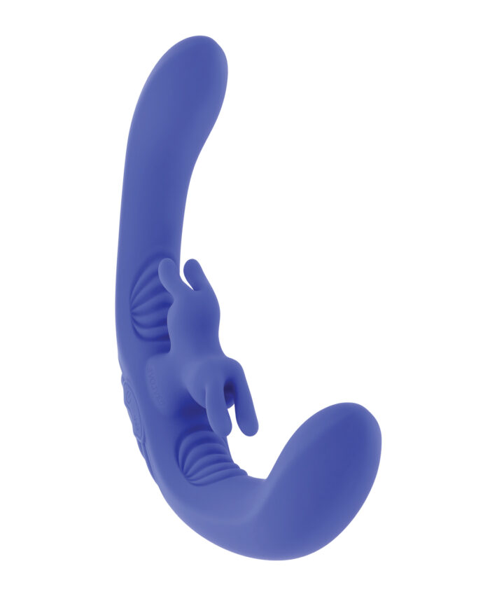 Evolved Lovebirds Curved Dual-Ended Rabbit Vibe w-Remote Control - Blue - Image 5