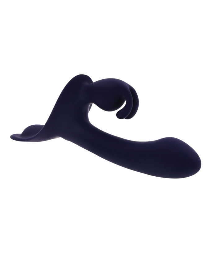 Evolved Giving Vibes Strap-On Bunny Eared Stimulator w-Remote Control - Purple - Image 3