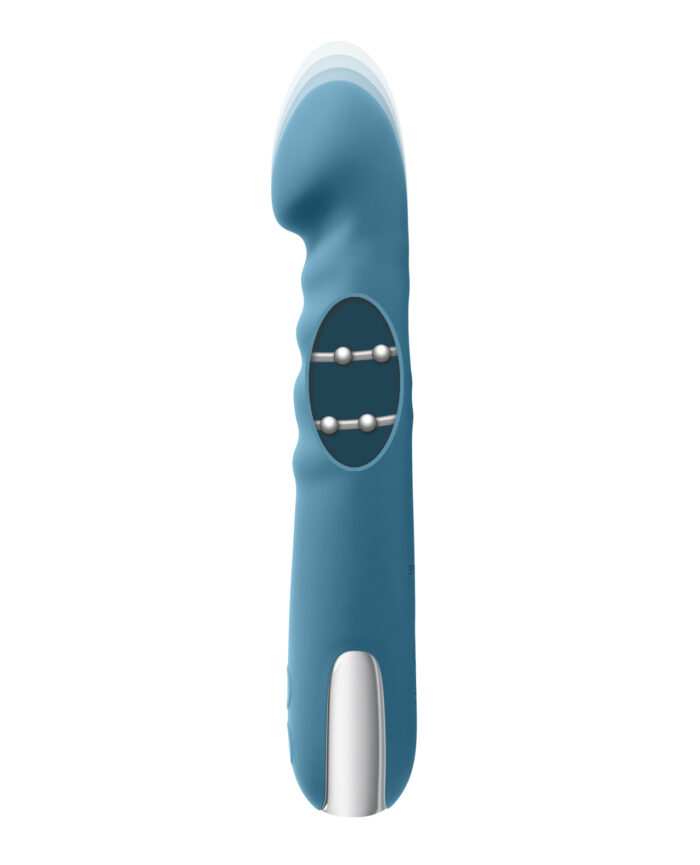 Evolved Queen of All Trades Thrusting & Rotating Vibrator - Teal - Image 5