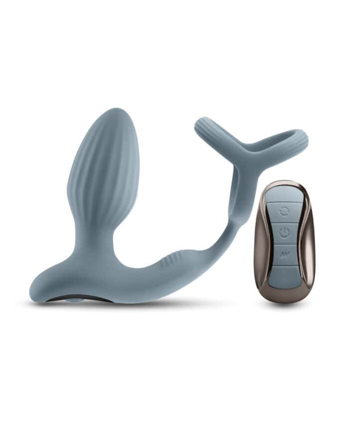 Renegade Pinnacle Cock Ring & Gyrating Prostate Massager - Gray - Image 2