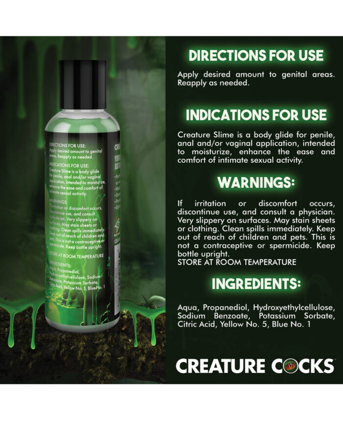 Creature Cocks - Creature Slime Green Slime Water-Based Lubricant 4oz - Image 3